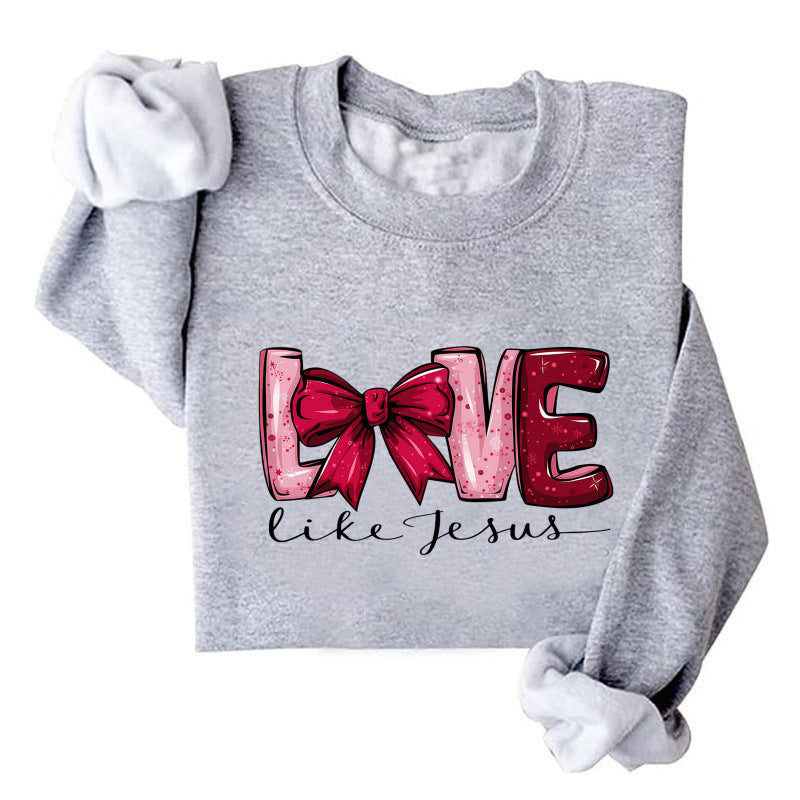 Kvinders sweatshirt med kreativt hjerte design og legende print Stilla