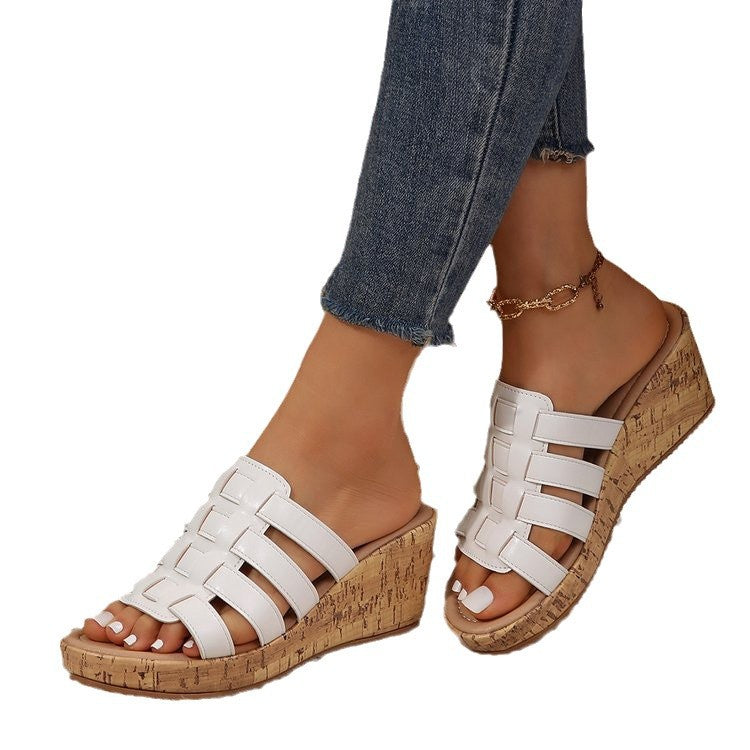 Dame Wedge-sandaler med dekorative remme og komfortabelt fodseng Stilla