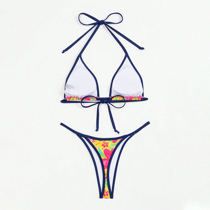 Dame Blomster Trekant Bikini Sæt Stilla 1750922606