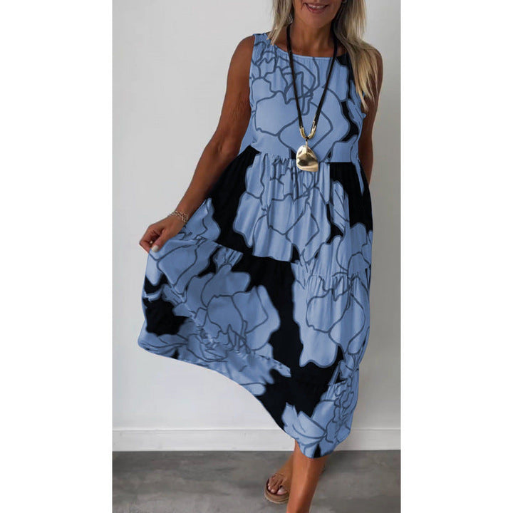 Stilla | Tie-Dress Motefulltrykk Uden Ermer Tie Kjole