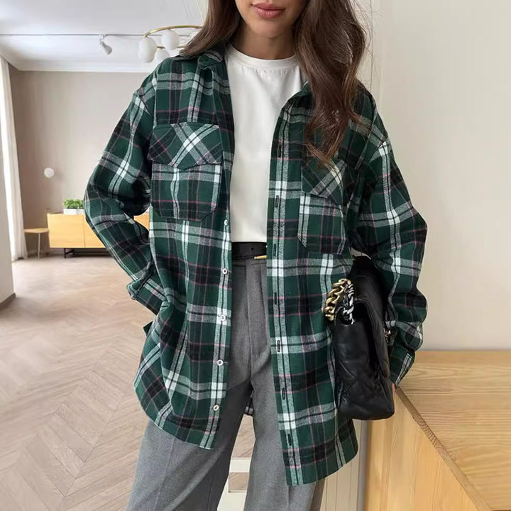 Femme Oversized flannel skjorte Stilla