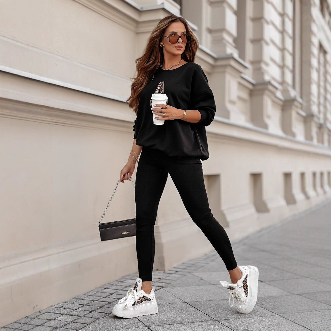 Dame afslappet sweatshirt med stort initial og afslappet pasform Stilla