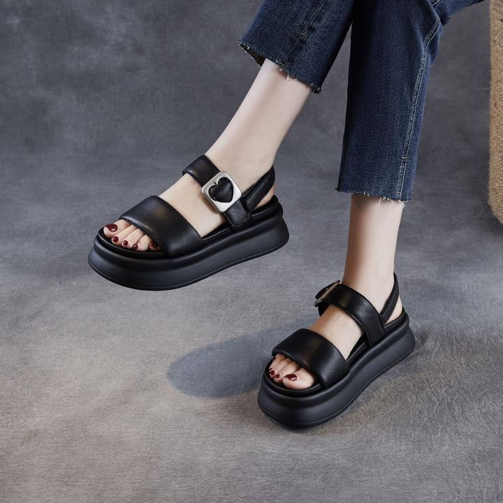 Dame Chunky Platform Slide Sandaler med justerbar spænde Stilla