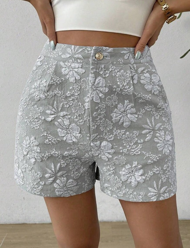 Dame Mode Shorts med blomsterbroderi Skovae