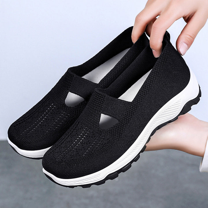 Dame Åndbare Slip-On Fritidssko med elastisk indgang og skridsikker sål Stilla