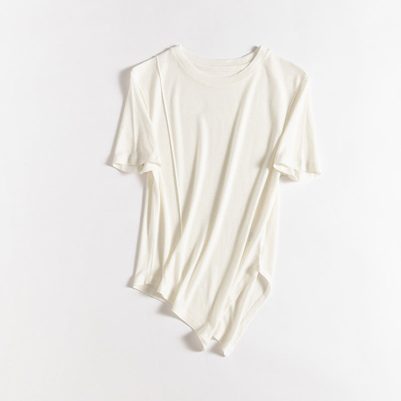 Femme Klassisk Rundhalset Basic T-Shirt Stilla