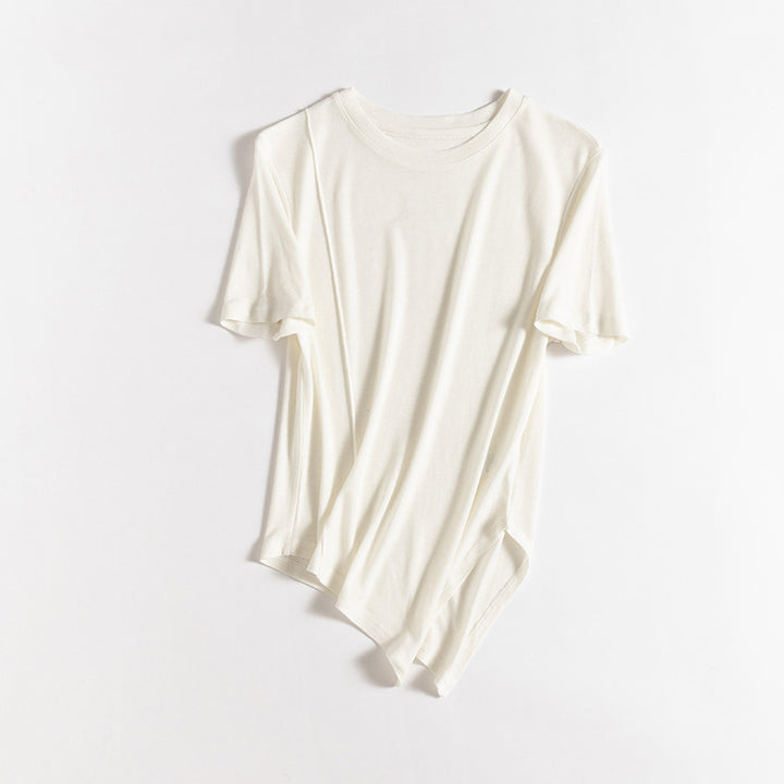 Femme Klassisk Rundhalset Basic T-Shirt Stilla