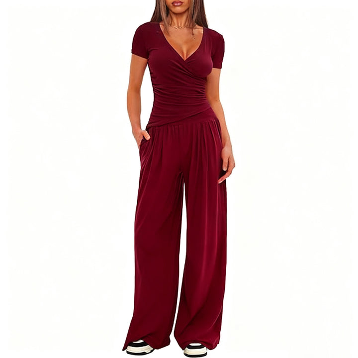 Dame Elegant Wrap-Overall med bred ben og moderne detaljer Skovae