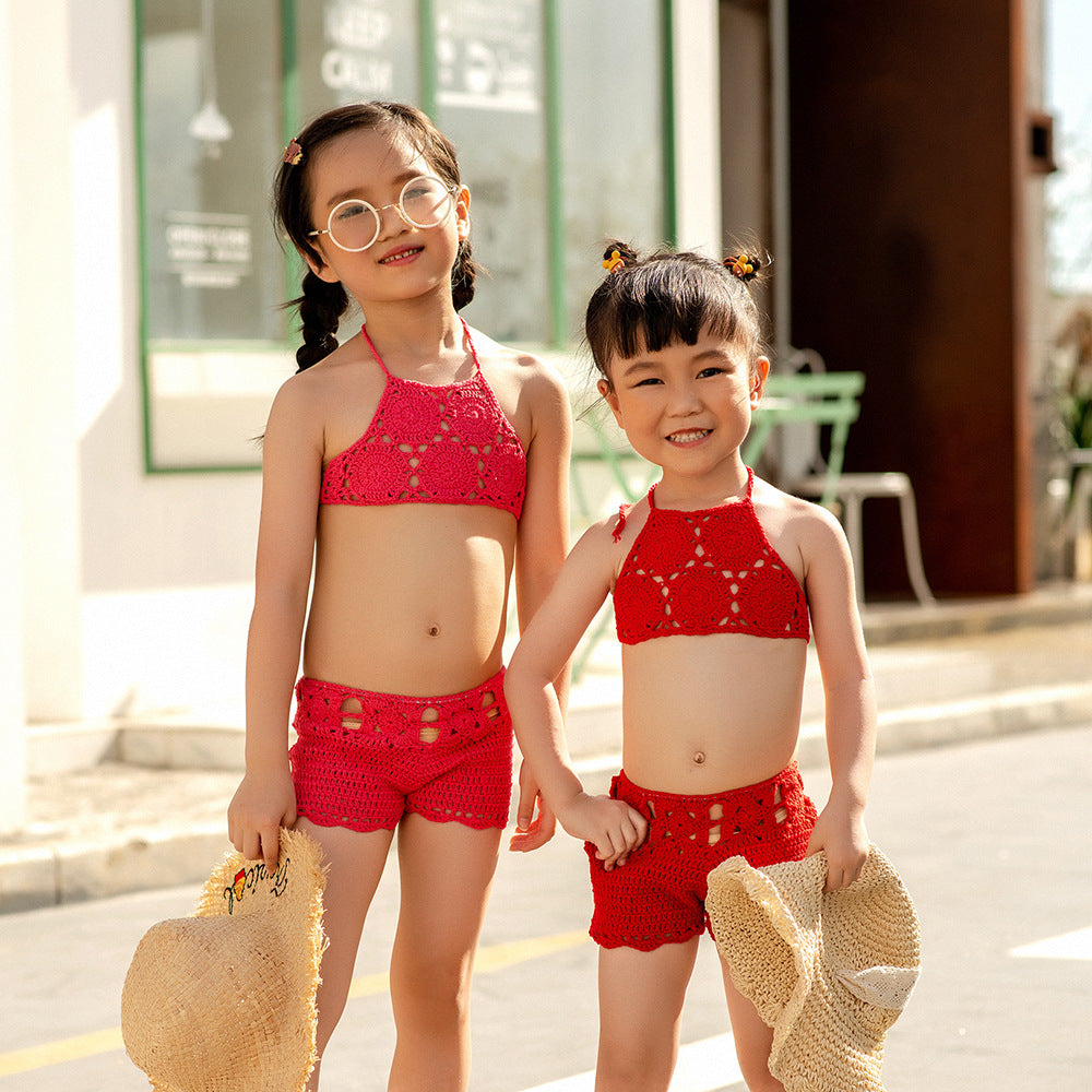 Dame Hæklet Crop-Top og Shorts Sæt Stilla