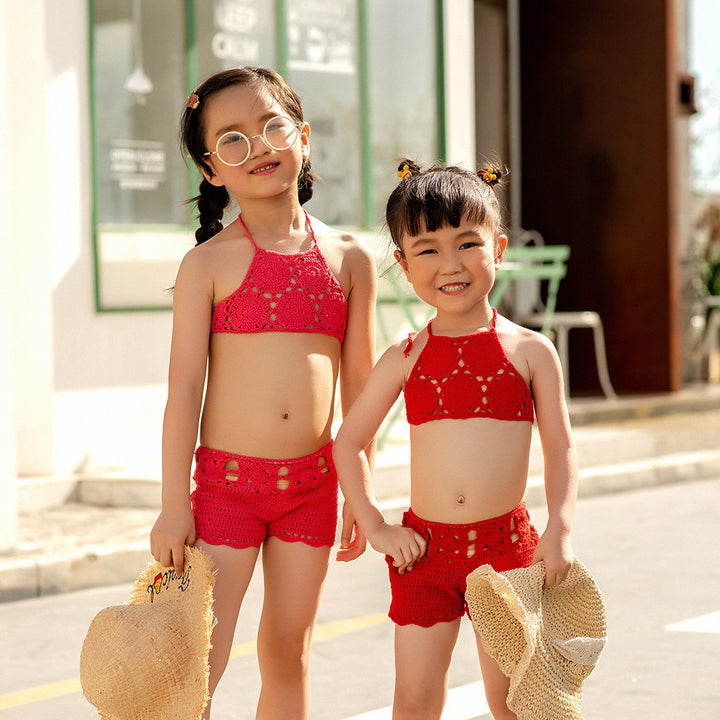 Dame Hæklet Crop-Top og Shorts Sæt Stilla