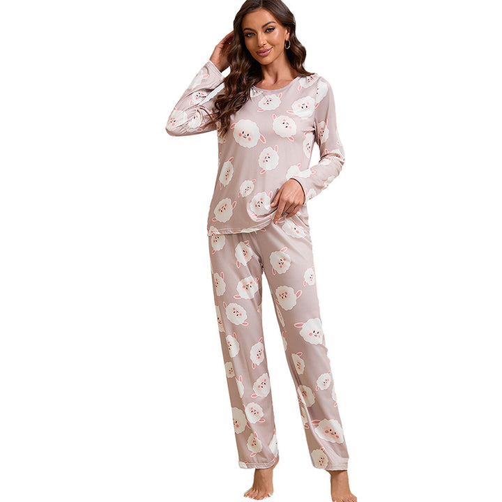 Dame Sjov Langærmet Pyjamasæt med dyreprint Stilla