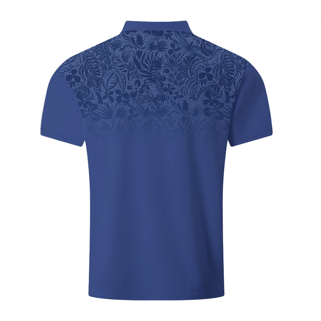 Herrer Poloshirt med blomstermønster og kvalitets bomuldsblandning Stilla