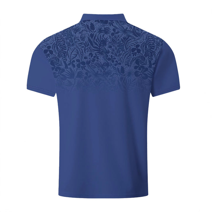 Herrer Poloshirt med blomstermønster og kvalitets bomuldsblandning Stilla