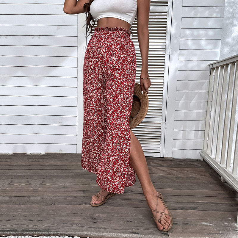Kvinde Floral Print Bred Bukser Stilla