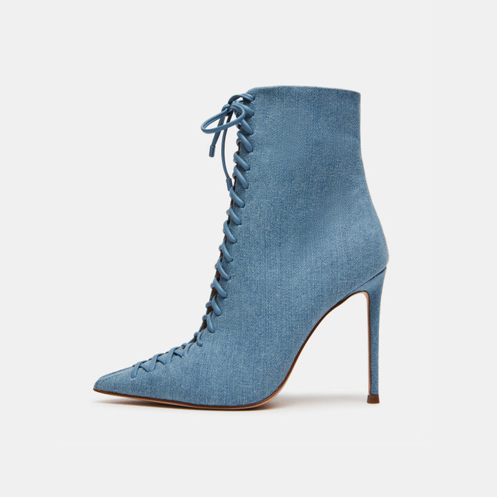 Femme Højhælede Snøre-Jeans-Ankelstøvler Stilla