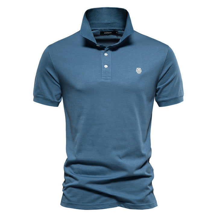 Herre poloshirt med elegant krave og åndbart bomuldsquality Stilla