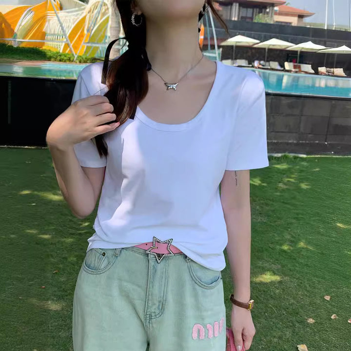 Femme Classic Rundhalet Basis Tee Stilla