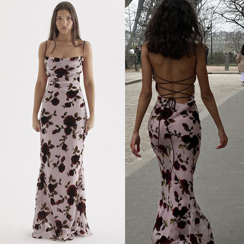 Dame Floral Lang Maxi Kjole Stilla 1751507272