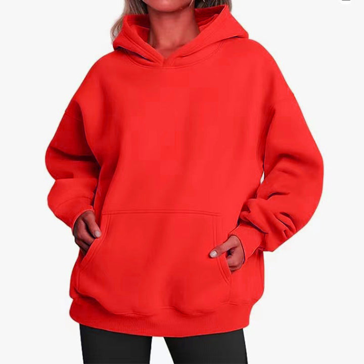 Kvinders oversized hoodie med praktiske kængurulommer og blød indvendig foring Skovae