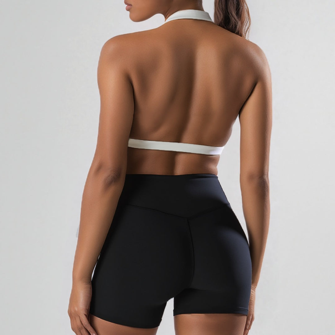 Dame Sport-Bikini-top med højt skårede shorts Skovae