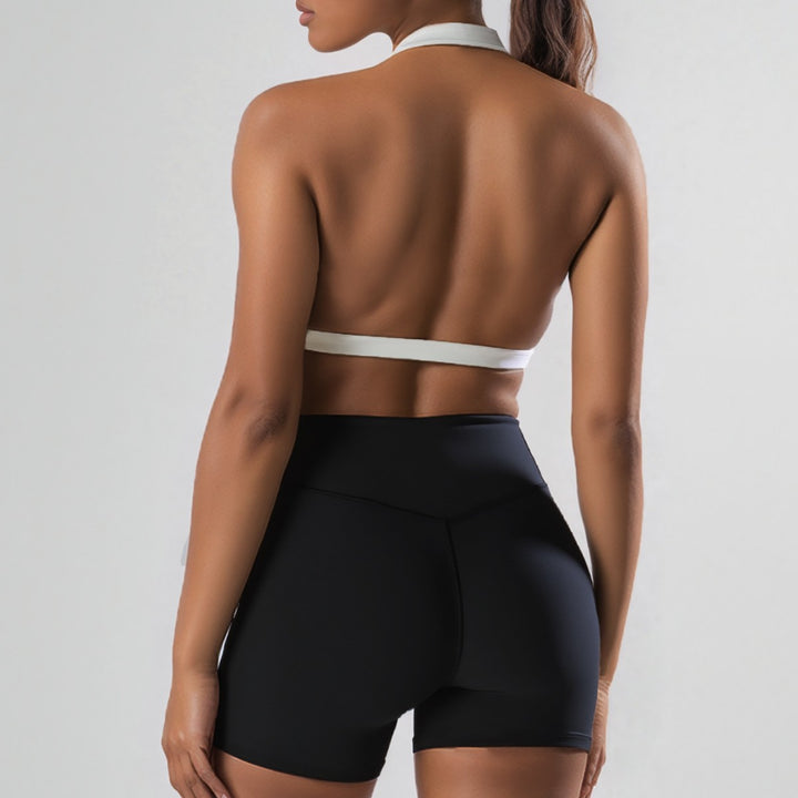 Dame Sport-Bikini-top med højt skårede shorts Skovae