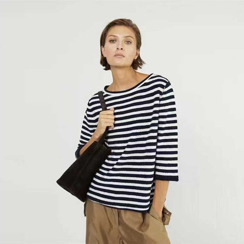 Kvinder Stribet Sweater med Løs Snit Stilla