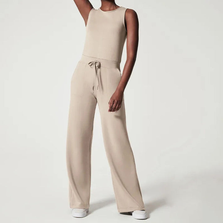 Dame Elegant Jumpsuit med bredt ben og taljestrop Stilla