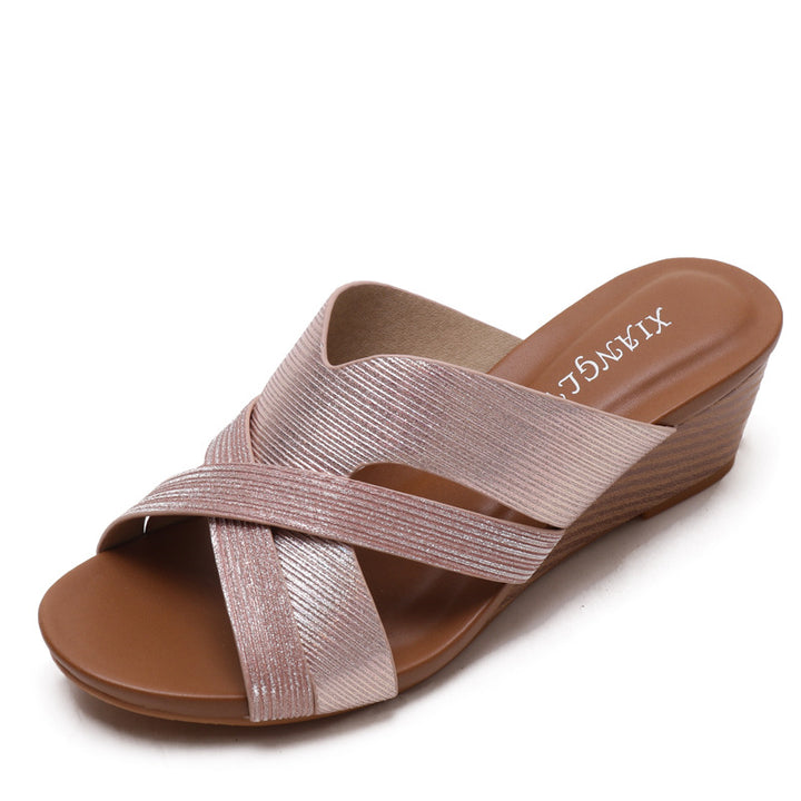 Dame Wedge-sandaler med elegant krydsrem og komfortabel fodsengsdesign Stilla