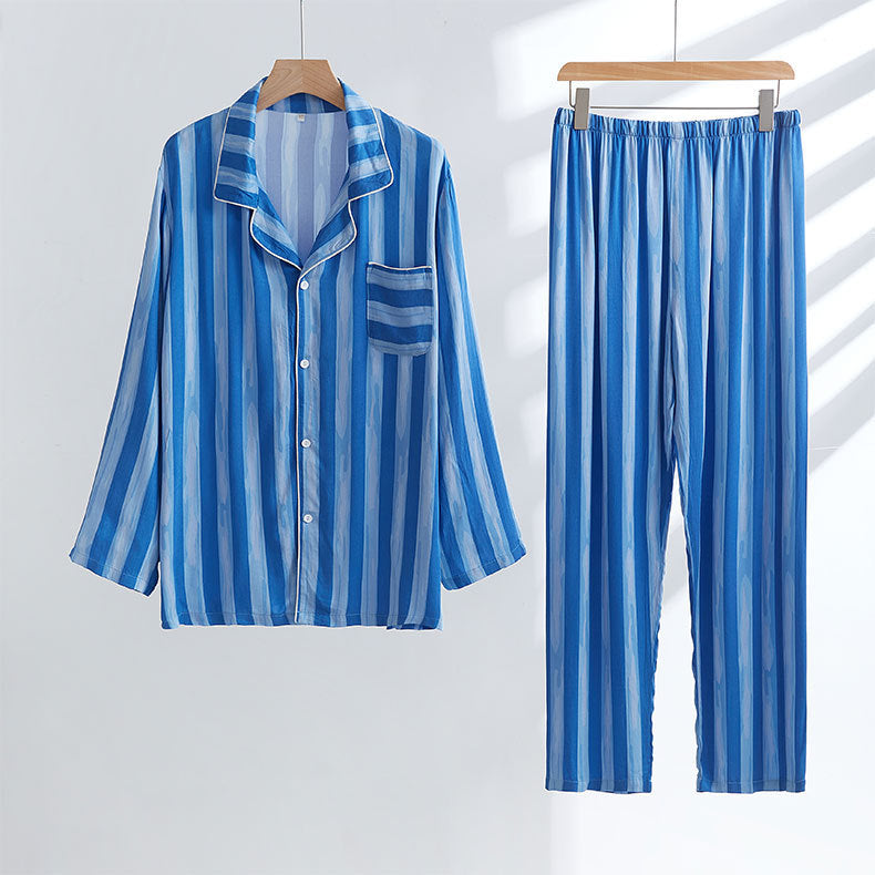 Dame natwear-sæt lavet af blødt viskosemateriale med stribet design og komfortabel pasform Stilla