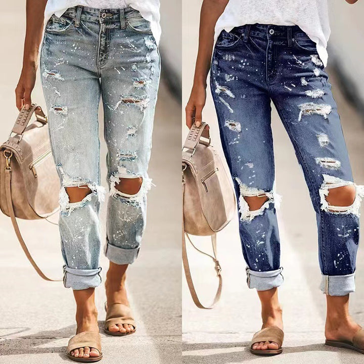 Dame moderne og stilfulde skinny jeans med vintage-detaljer Stilla