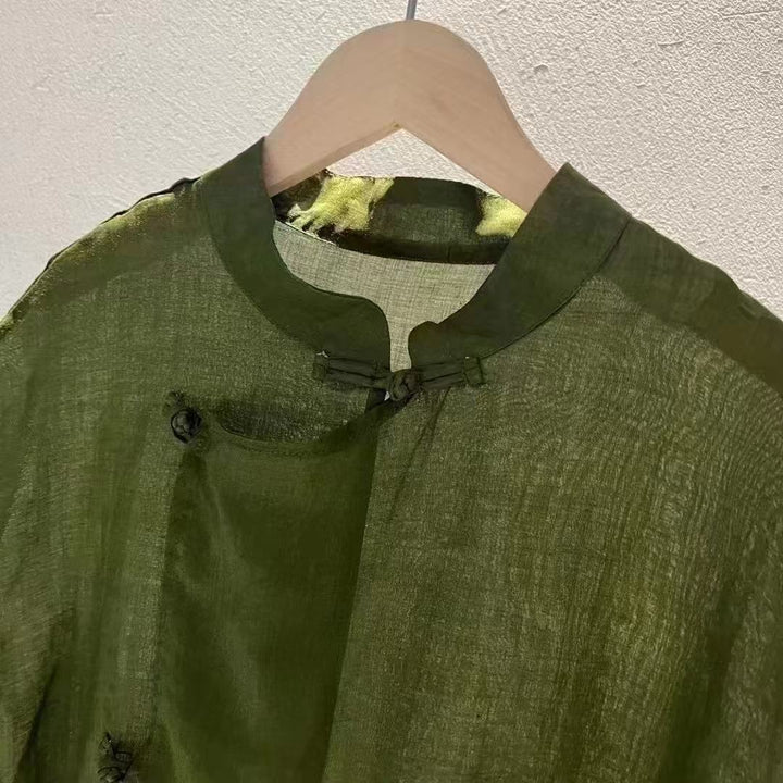 Dame Elegant Kortærmet Chiffonbluse Stilla