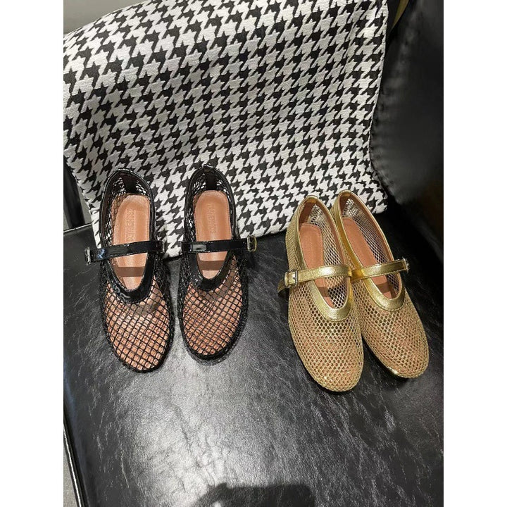 Femme Stilfulde Mesh Mary Jane Flats Stilla