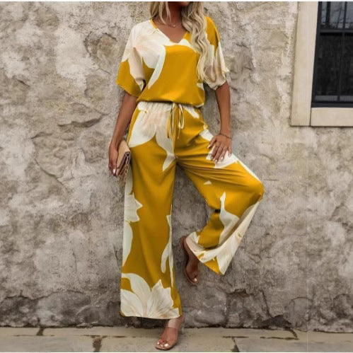 Dame Floral Print Løs Overall Stilla
