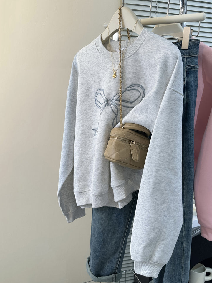 Dame Casual Sweatshirt med legende sløjfedetail Stilla