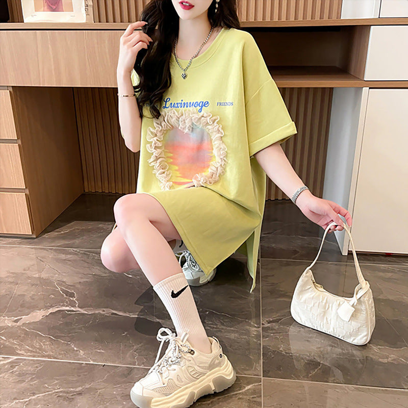 Femme Grafiktryk T-Shirt Kjole Stilla