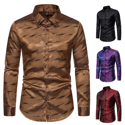 Herren tekstureret satin skjorte Stilla