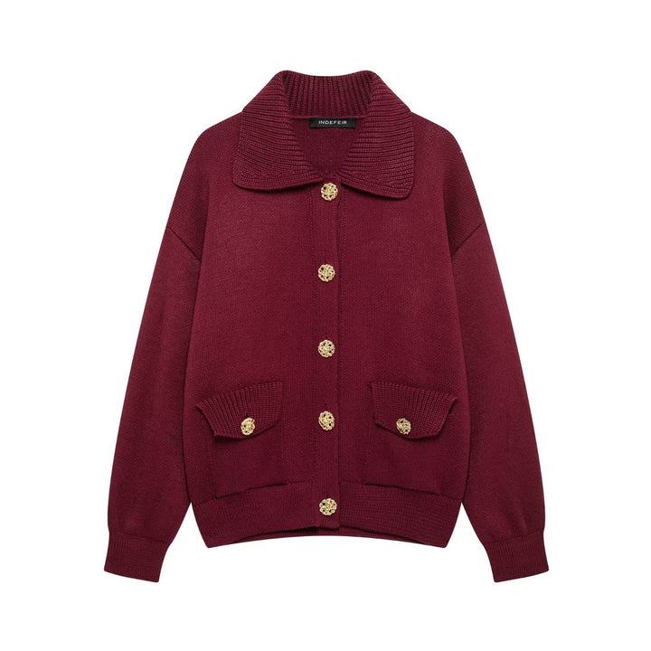 Femme Strikcardigan med dekorative knapper Stilla