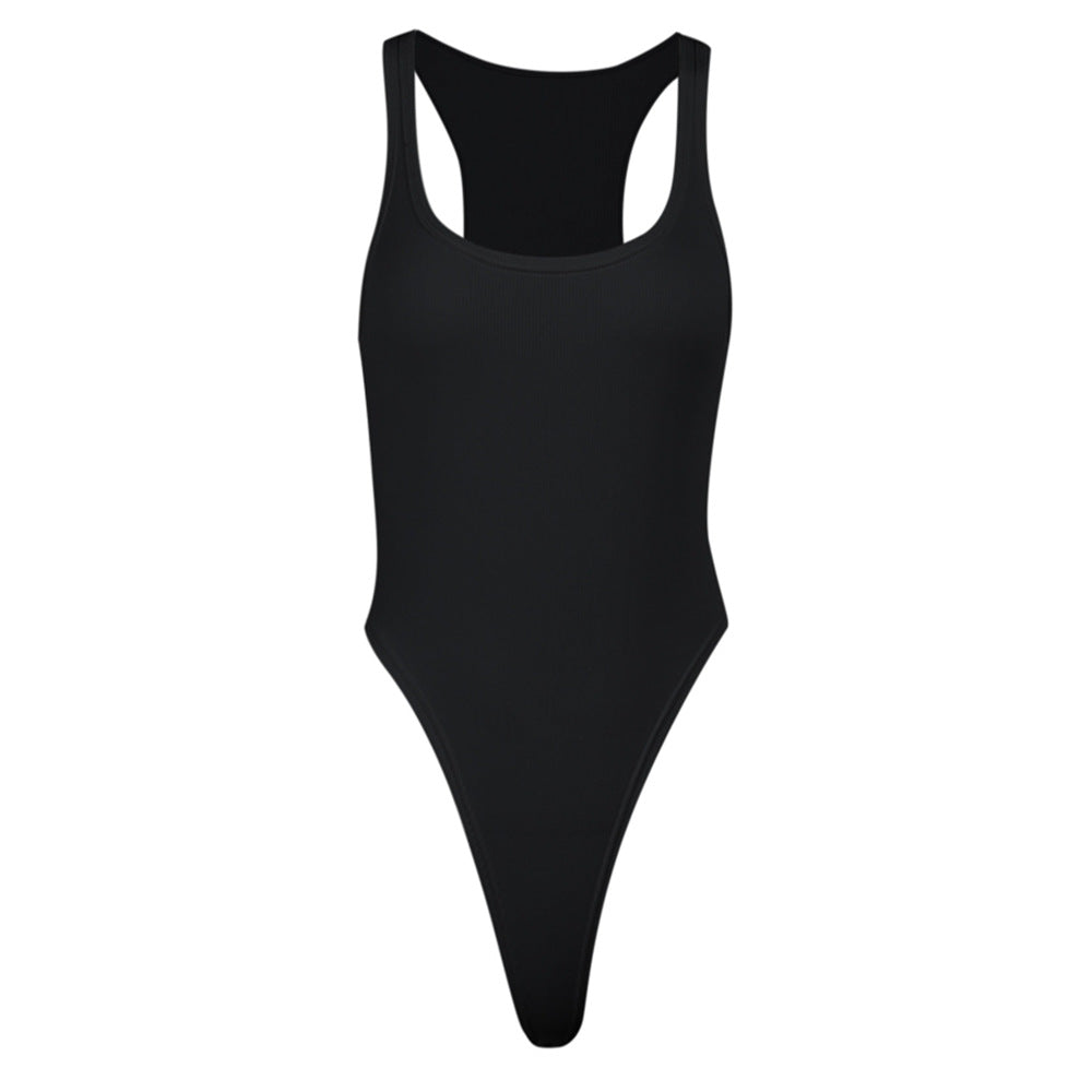 Dame ét-piece badedragt med sporty snit og dyb rygudskæring Stilla