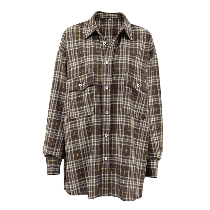 Dame ternet bluse i afslappet oversized snit med praktisk knap-design Stilla