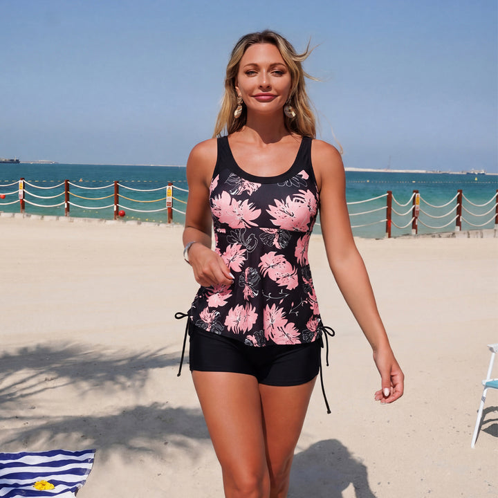 Dame Sporty badetop med integreret shorts Skovae