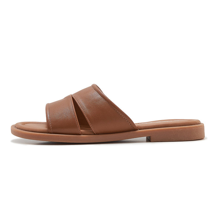 Dame mode slippers med krydsede remme Stilla