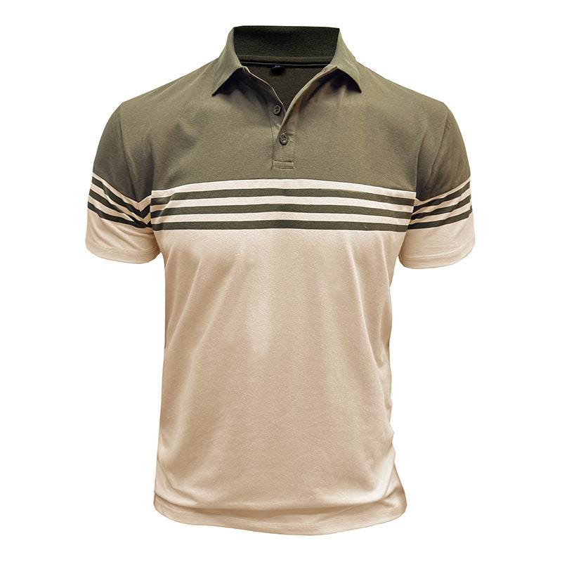 Herrer Poloshirt med moderne stribedetalje Stilla
