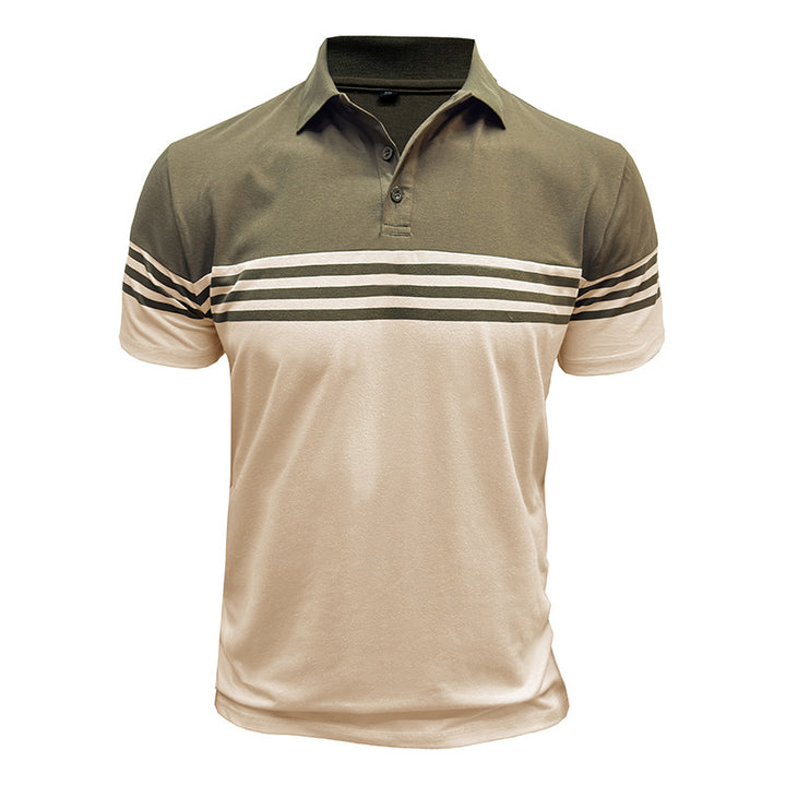 Herrer Poloshirt med moderne stribedetalje Stilla