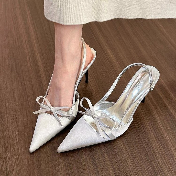 Damer Slingback Pumps med fin bue dekoration og elegant spids Stilla