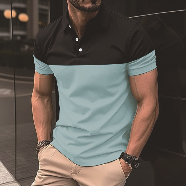 Herrer polo shirt med moderne farveblokdesign Stilla