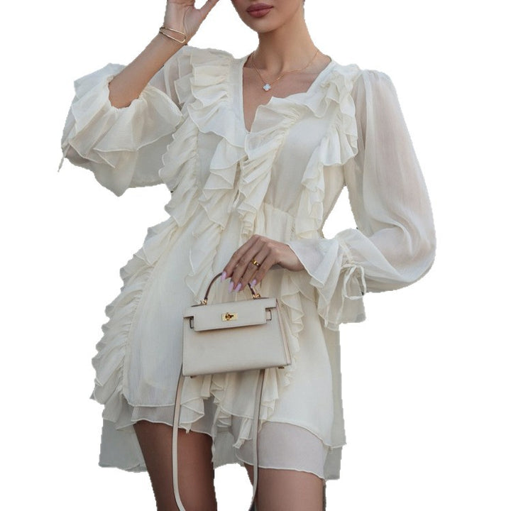 Femme Rüsch Chiffon Mini Kjole Stilla