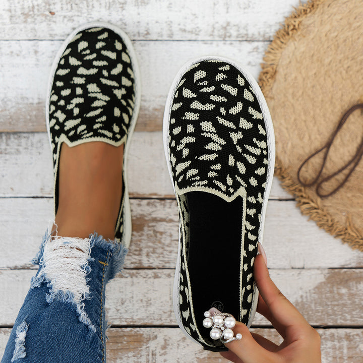 Dame Komfortable Slip-On Sneakers med Leoprint Stilla