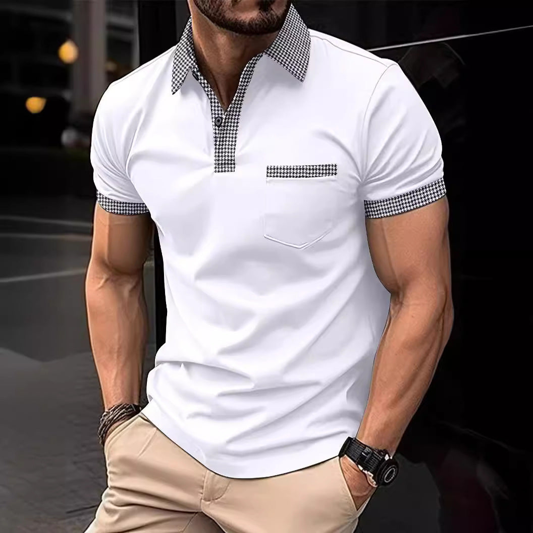 Herre polo shirt med moderne krave og praktisk brystlomme Stilla