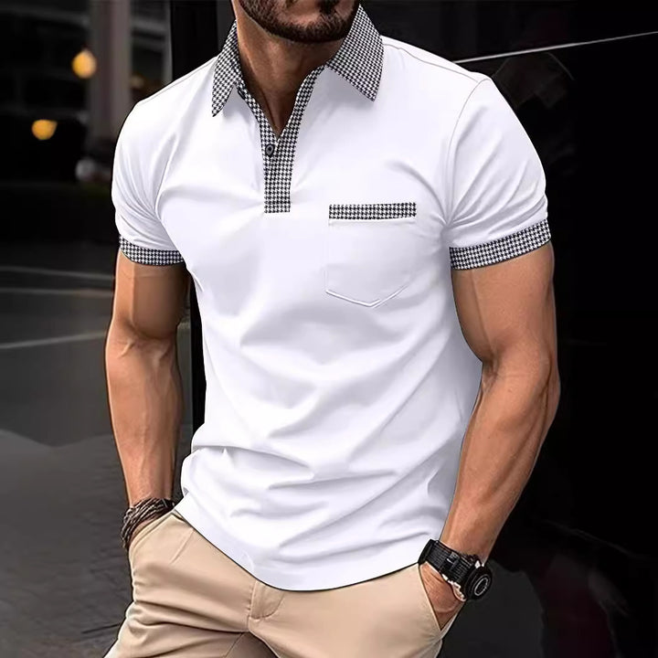 Herre polo shirt med moderne krave og praktisk brystlomme Stilla