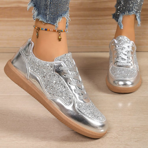 Dame Glitrende Sneakers med moderigtigt Overmateriale og behagelig Sål Stilla
